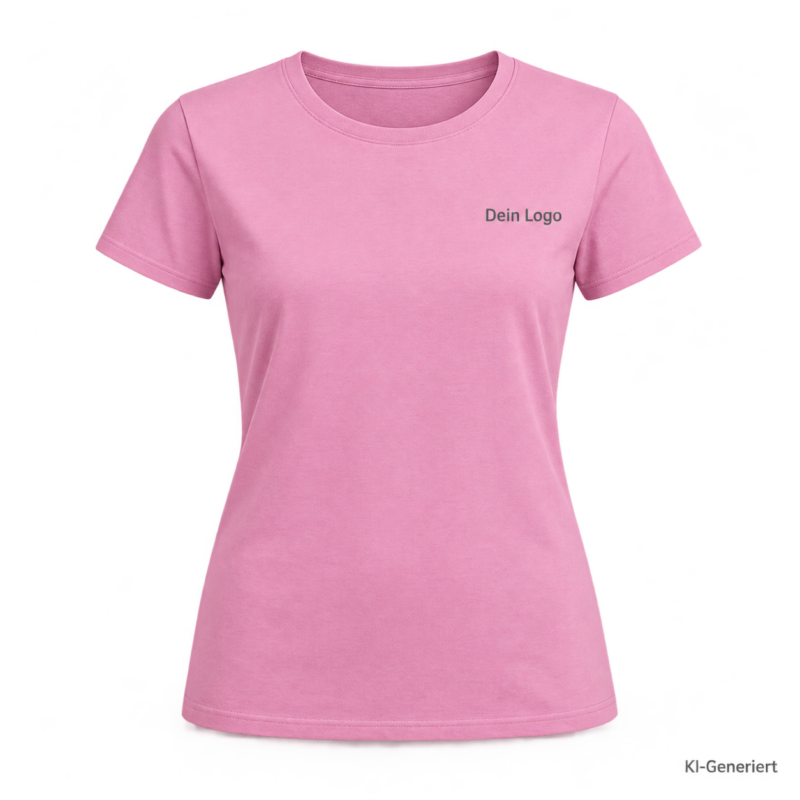 B&C #E190 /women – TW04T – Farbe 303 - orchid pink – KI-generiertes Produktbild mit „Dein Logo“