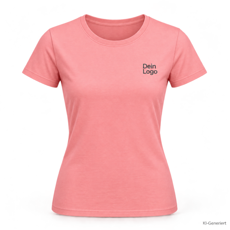 B&C #E190 /women – TW04T – Farbe 311 - sorbet – KI-generiertes Produktbild mit „Dein Logo“