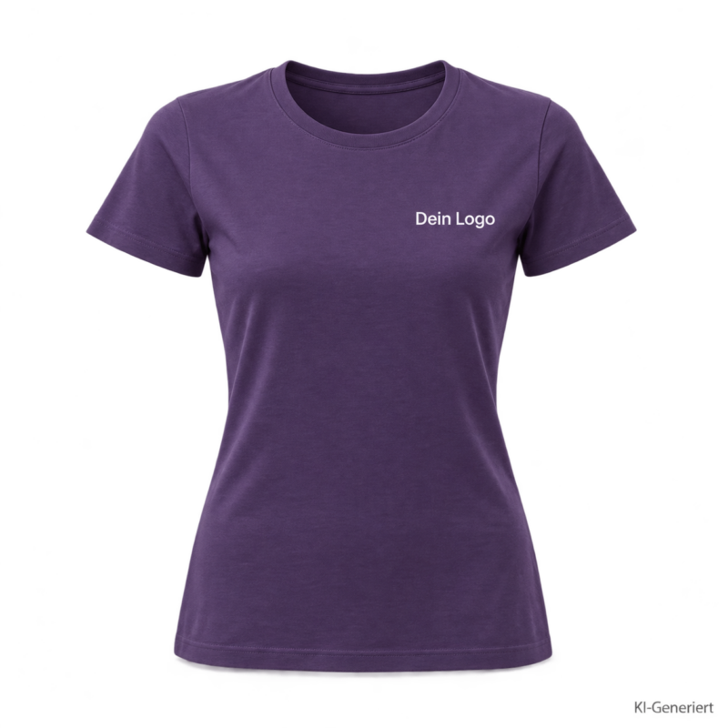 B&C #E190 /women – TW04T – Farbe 352 - urban purple – KI-generiertes Produktbild mit „Dein Logo“