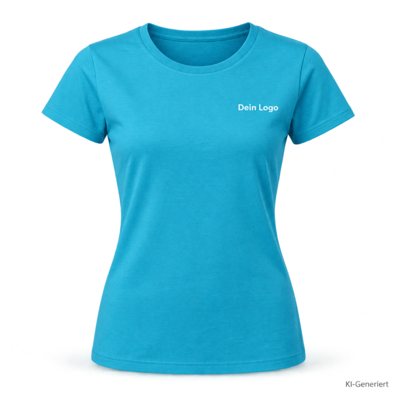 B&C #E190 /women – TW04T – Farbe 441 - atoll – KI-generiertes Produktbild mit „Dein Logo“