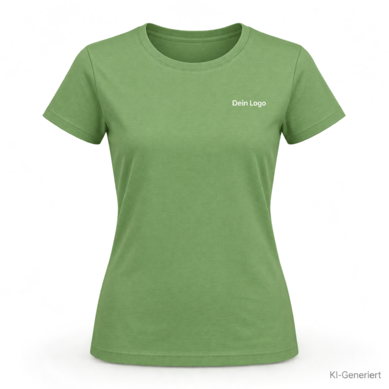 B&C #E190 /women – TW04T – Farbe 511 - orchid green – KI-generiertes Produktbild mit „Dein Logo“