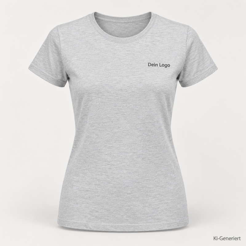 B&C #E190 /women – TW04T – Farbe 600 - ash – KI-generiertes Produktbild mit „Dein Logo“