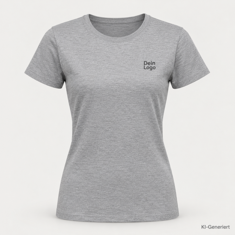 B&C #E190 /women – TW04T – Farbe 620 - sport grey – KI-generiertes Produktbild mit „Dein Logo“