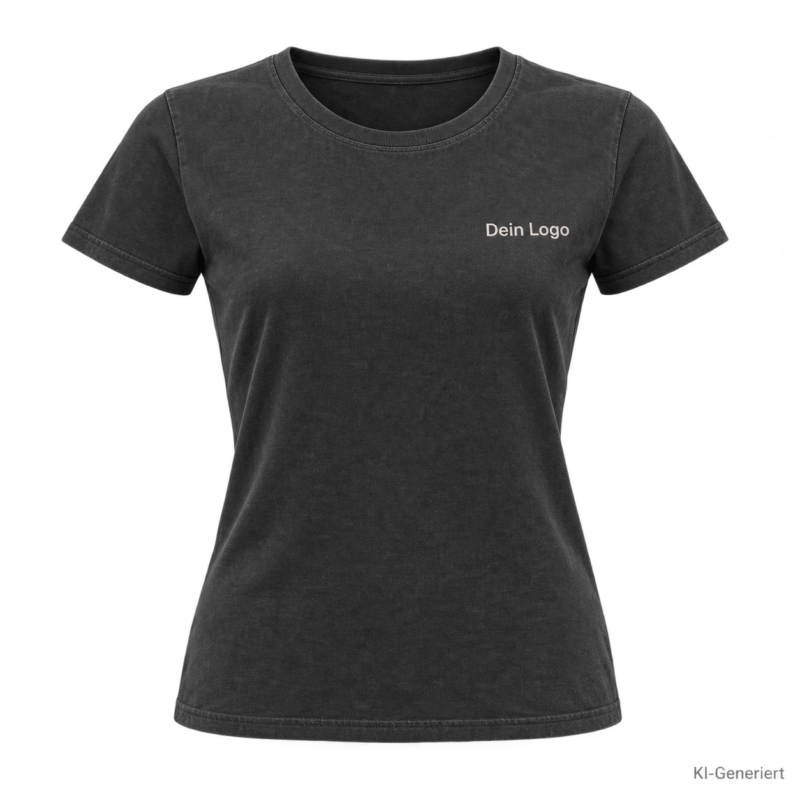 B&C #E190 /women – TW04T – Farbe 748 - used black – KI-generiertes Produktbild mit „Dein Logo“