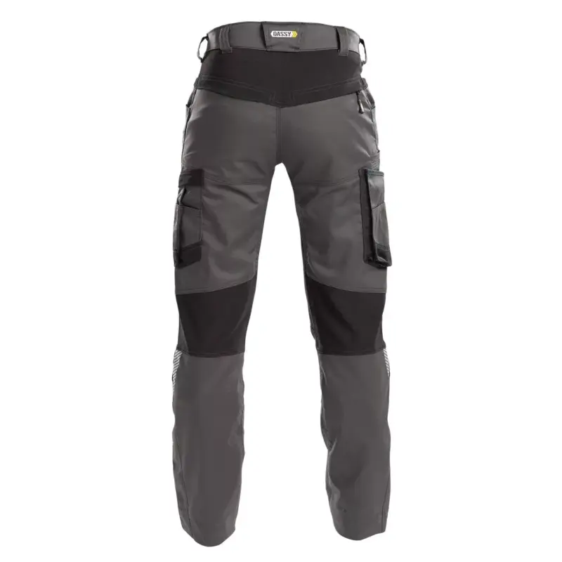 DASSY® HELIX Herren moderne Arbeitshose mit Stretch grau back