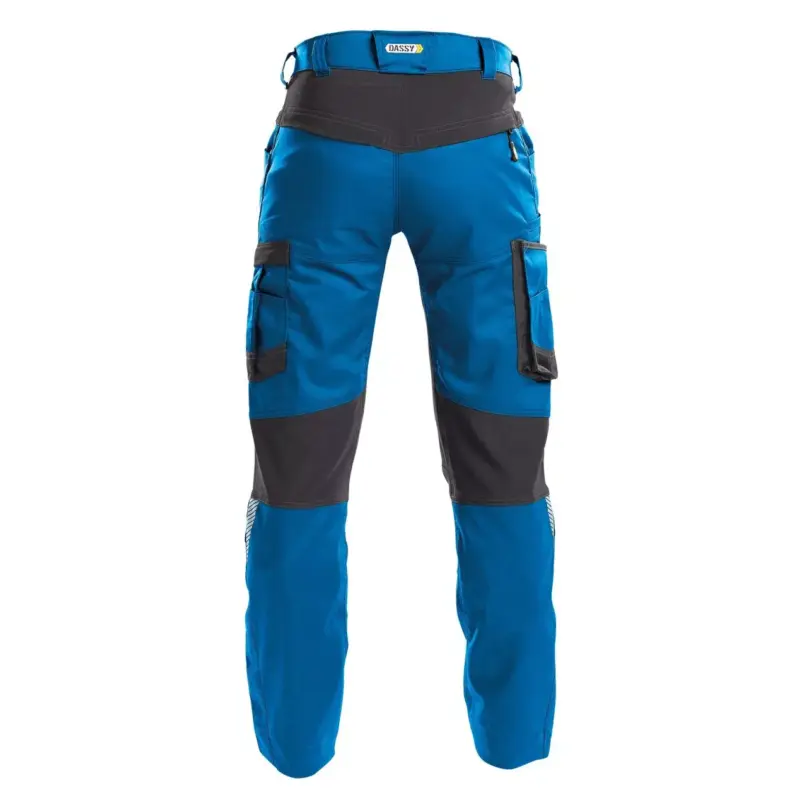 DASSY® HELIX Herren moderne Arbeitshose mit Stretch azurblau back