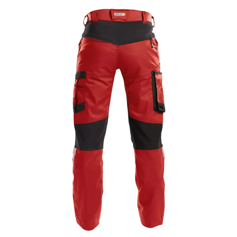DASSY® HELIX Herren moderne Arbeitshose mit Stretch rot back