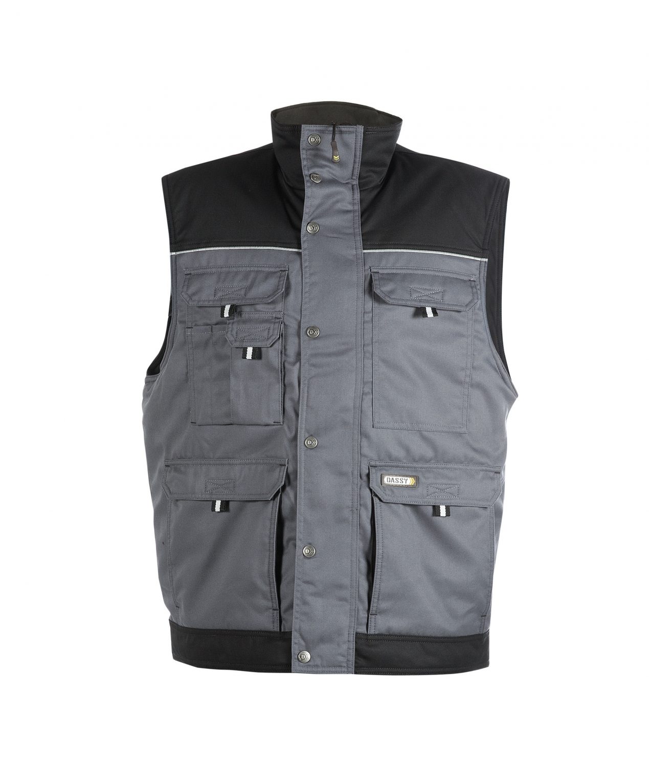 hulst two tone body warmer cement grey black front