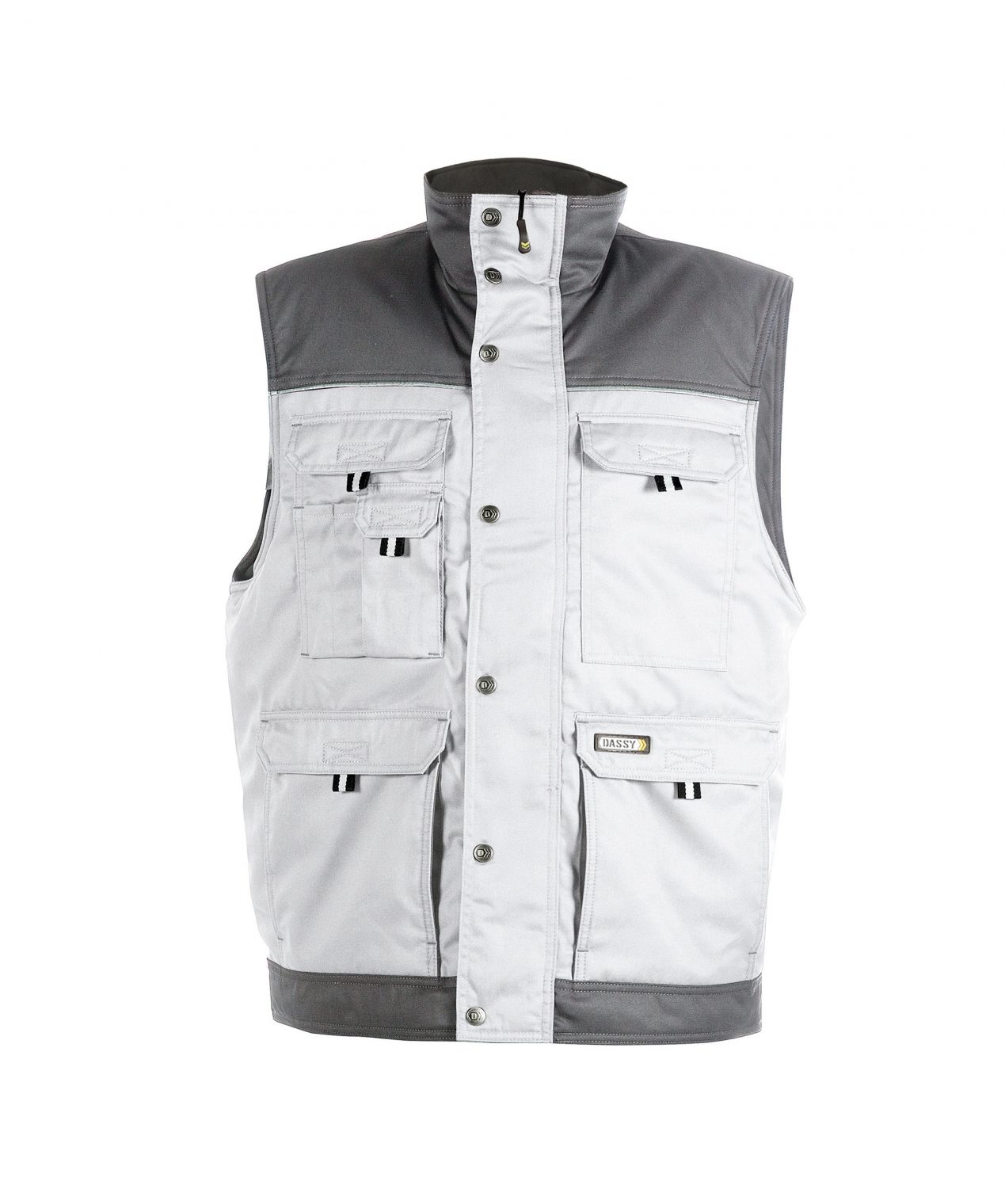 hulst two tone body warmer white cement grey front
