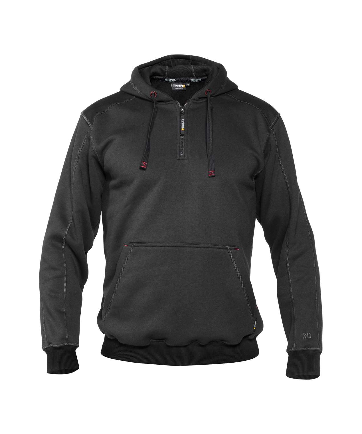 indy hooded sweatshirt anthracite grey black front