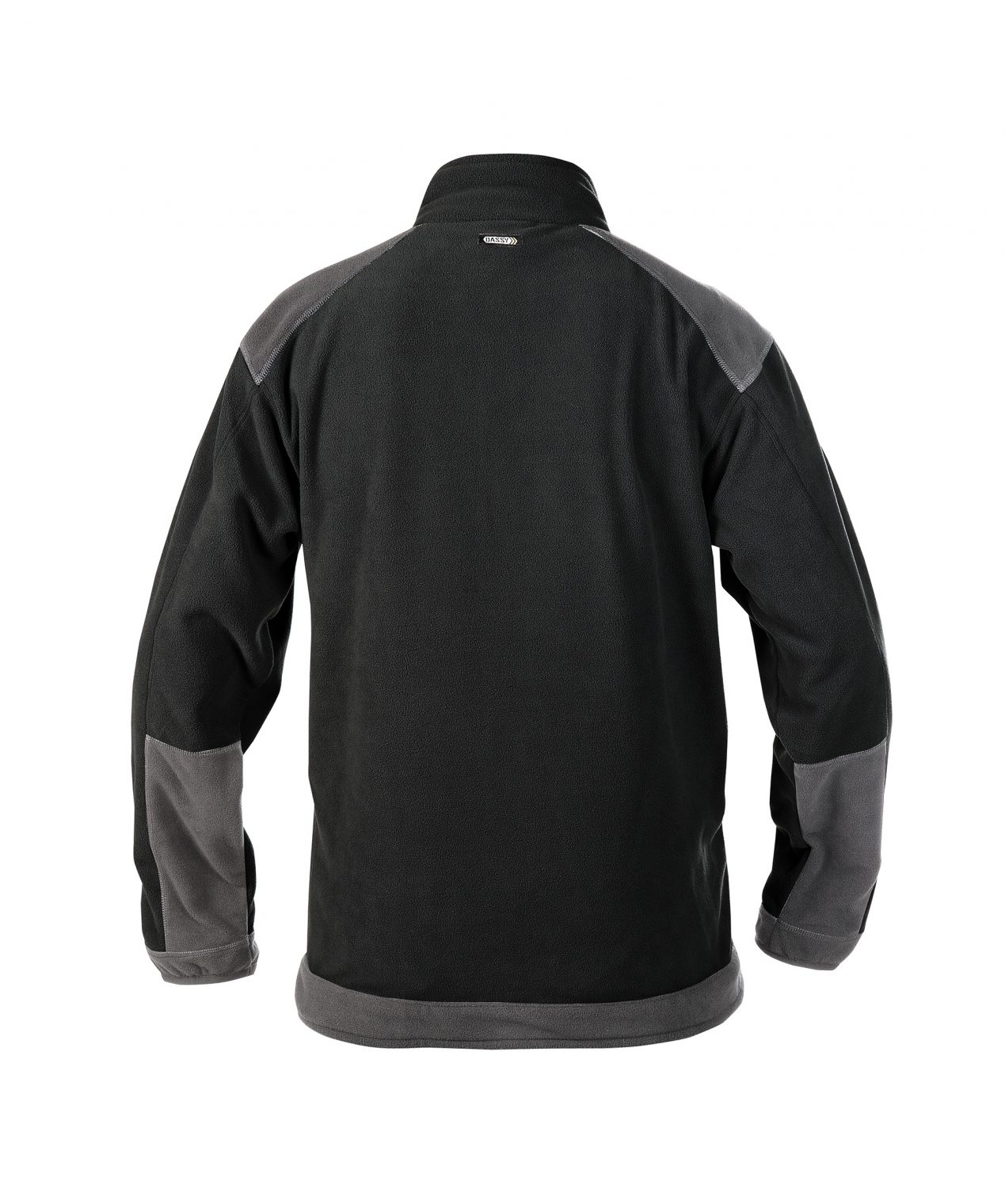 kazan two tone fleece jacket black cement grey back