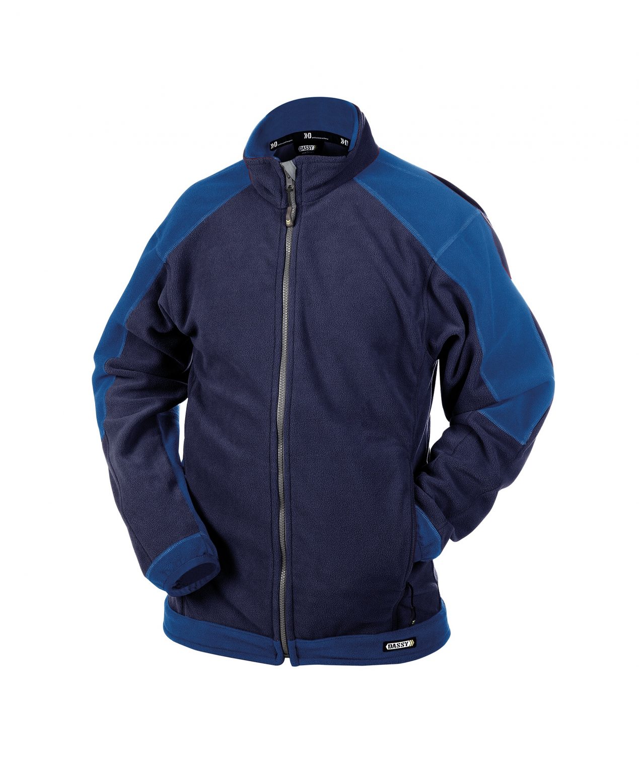 kazan two tone fleece jacket navy royal blue front