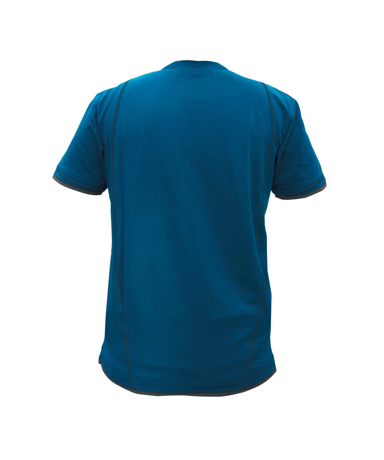 kinetic t shirt azure blue anthracite grey back