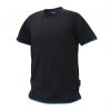 kinetic t shirt black azure blue front