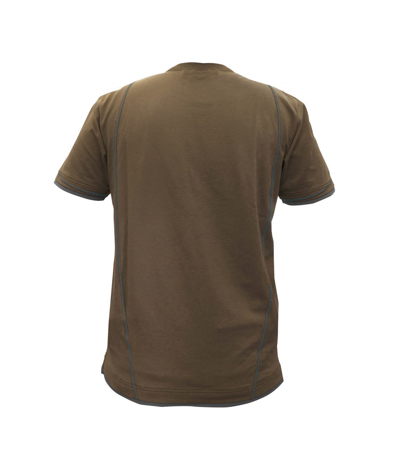 kinetic t shirt clay brown anthracite grey back