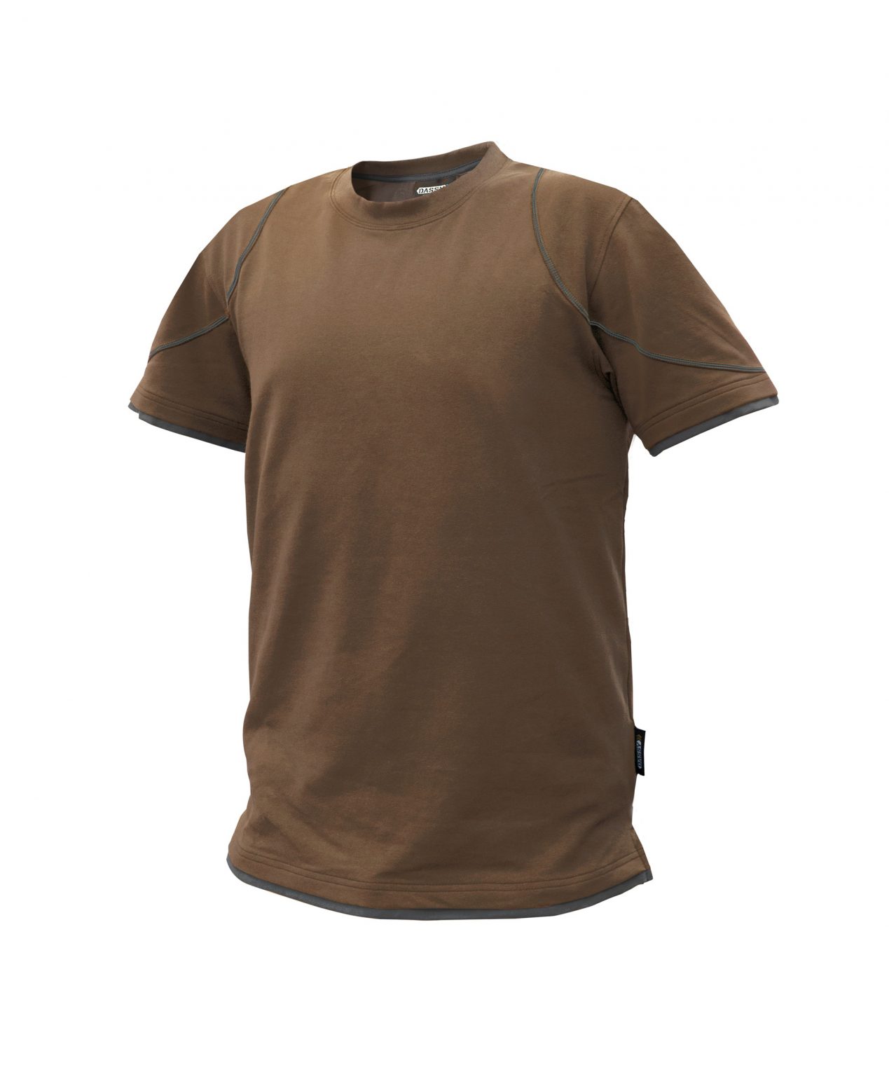 kinetic t shirt clay brown anthracite grey front