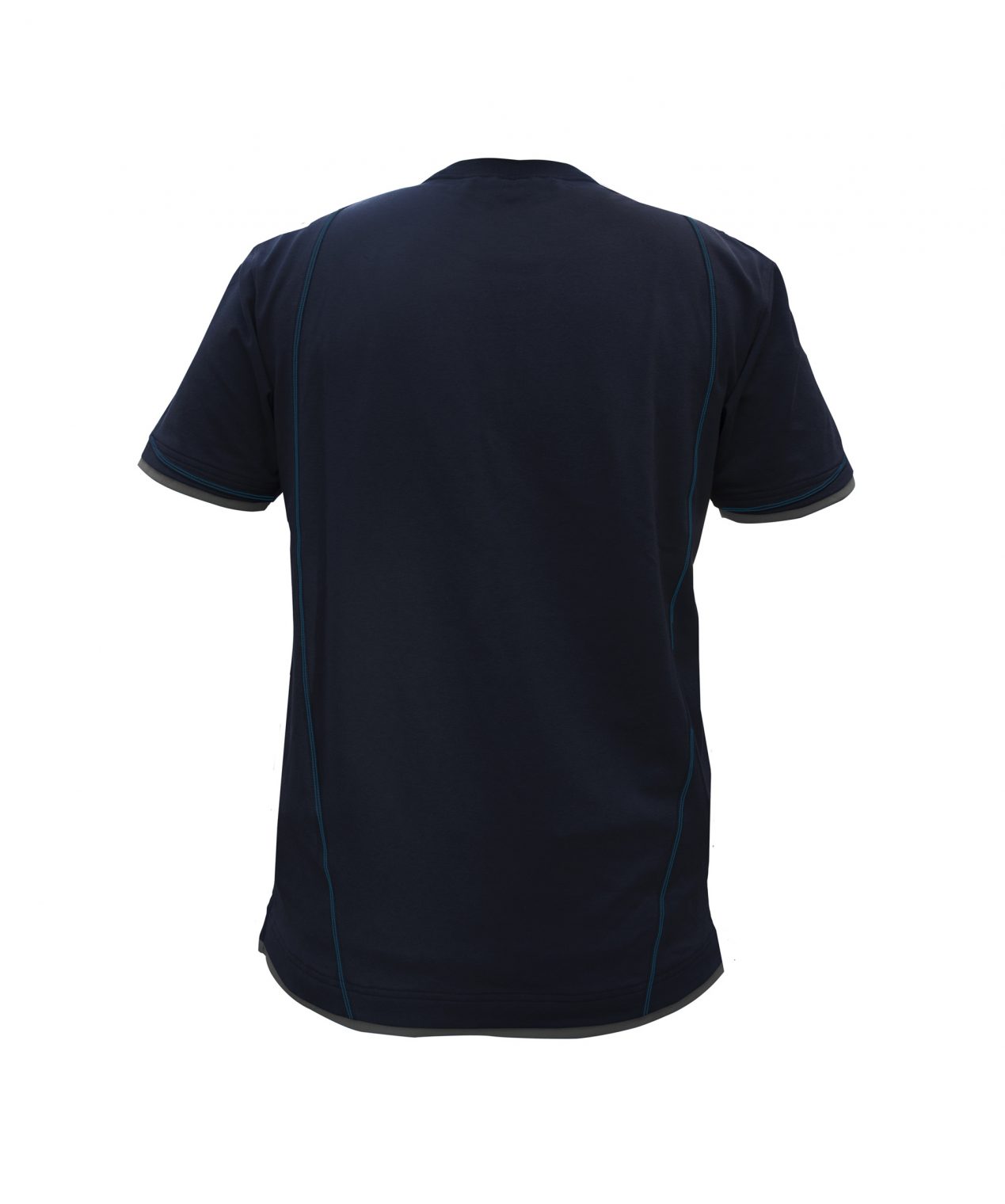 kinetic t shirt midnight blue anthracite grey back