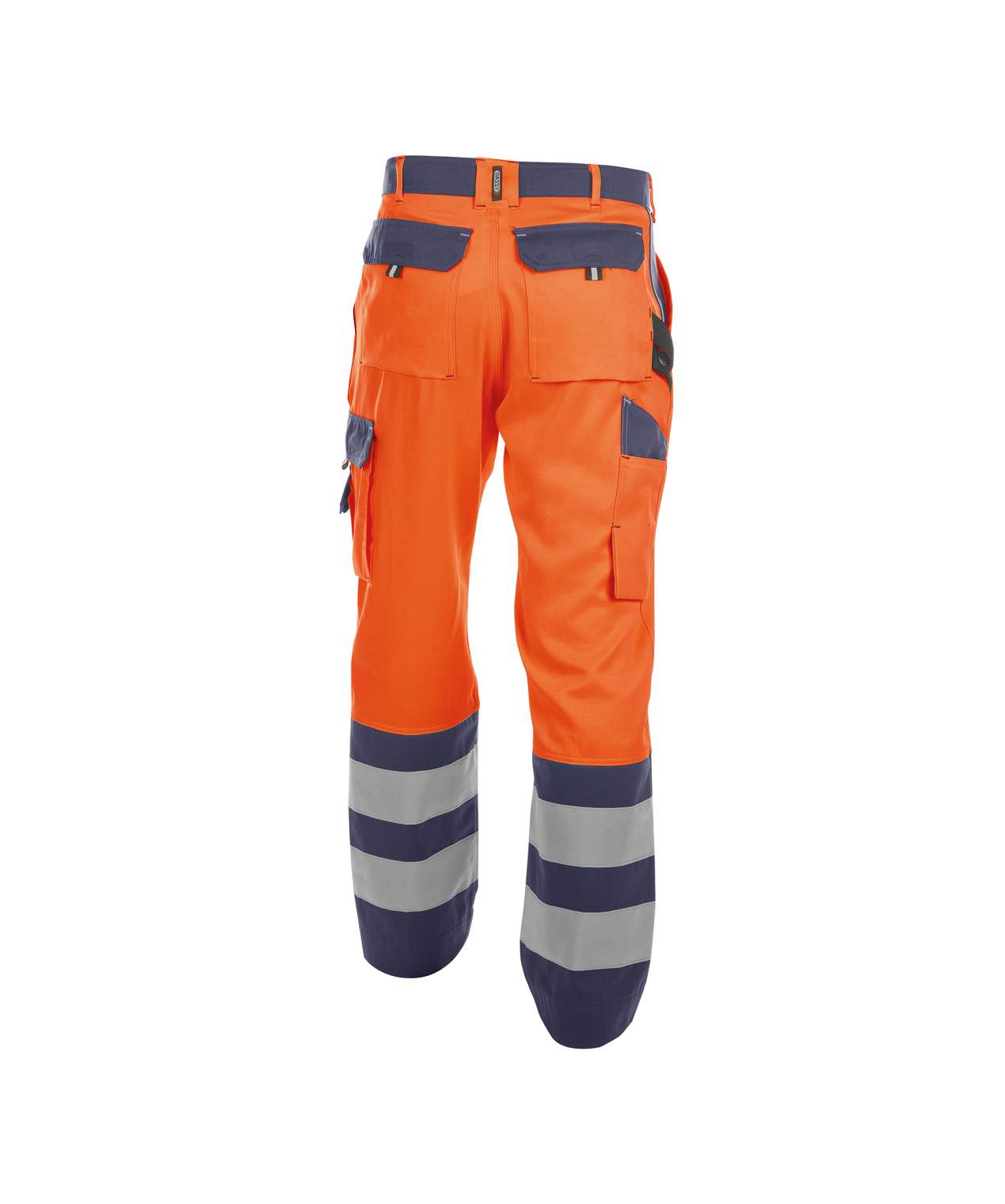 lancaster high visibility work trousers fluo orange navy back