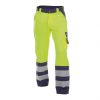 lancaster high visibility work trousers fluo yellow navy front