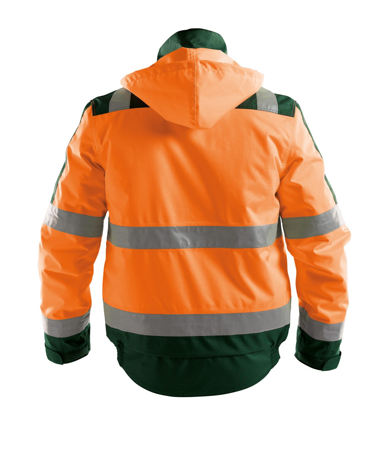 lima high visibility winter jacket fluo orange bottle green back 1