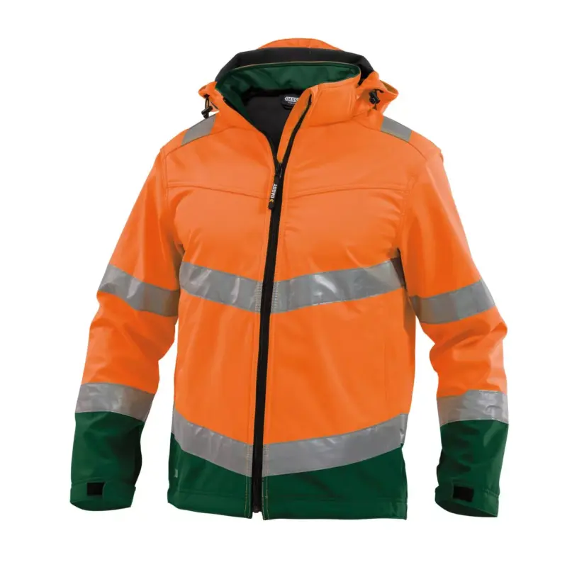 Dassy Malaga Warnschutz Softshell-Jacke neonorange flaschengrün