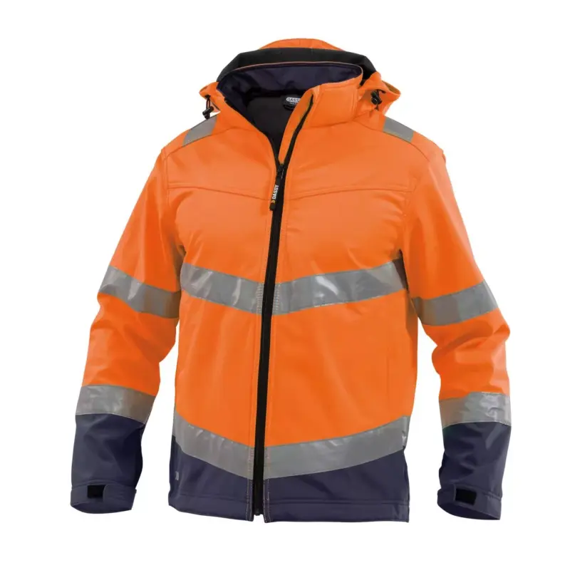 Dassy Malaga Warnschutz Softshell-Jacke neonorange dunkelblau