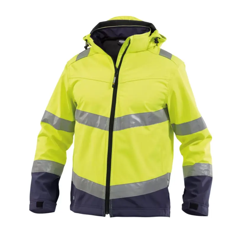 Dassy Malaga Warnschutz Softshell-Jacke neongelb dunkelblau