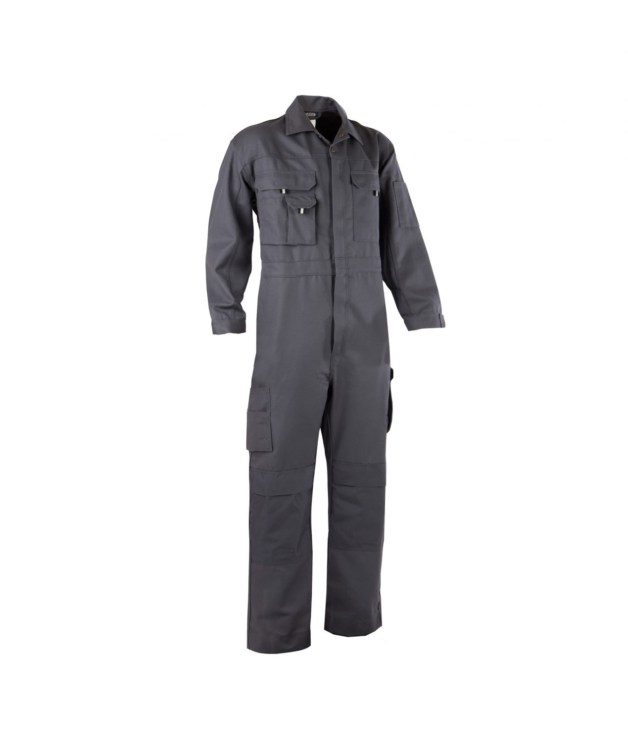 nimes overall with knee pockets cement grey front