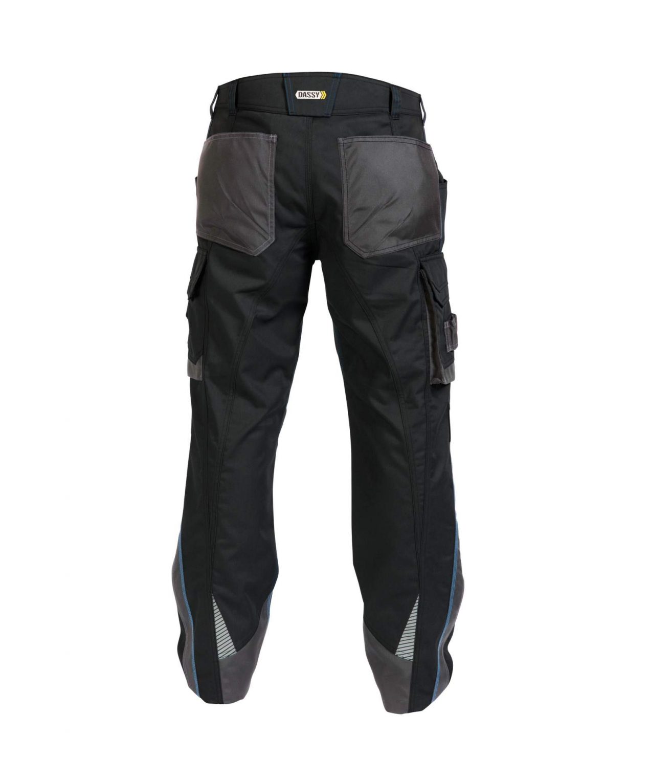 nova work trousers with knee pockets black anthracite grey back