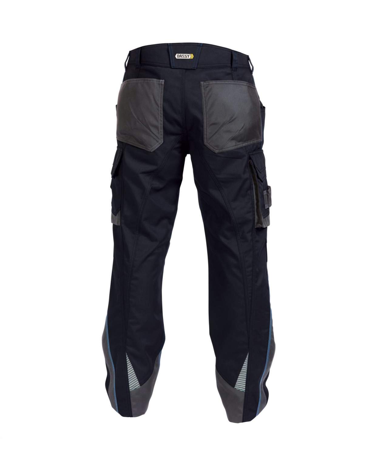 nova work trousers with knee pockets midnight blue anthracite grey back