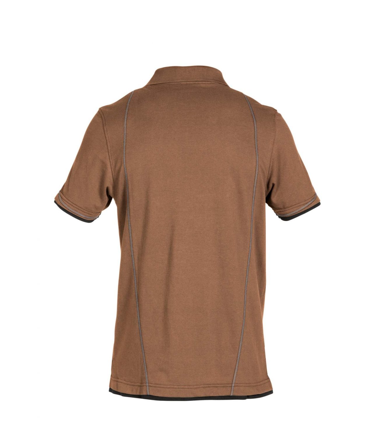 orbital polo shirt clay brown anthracite grey back