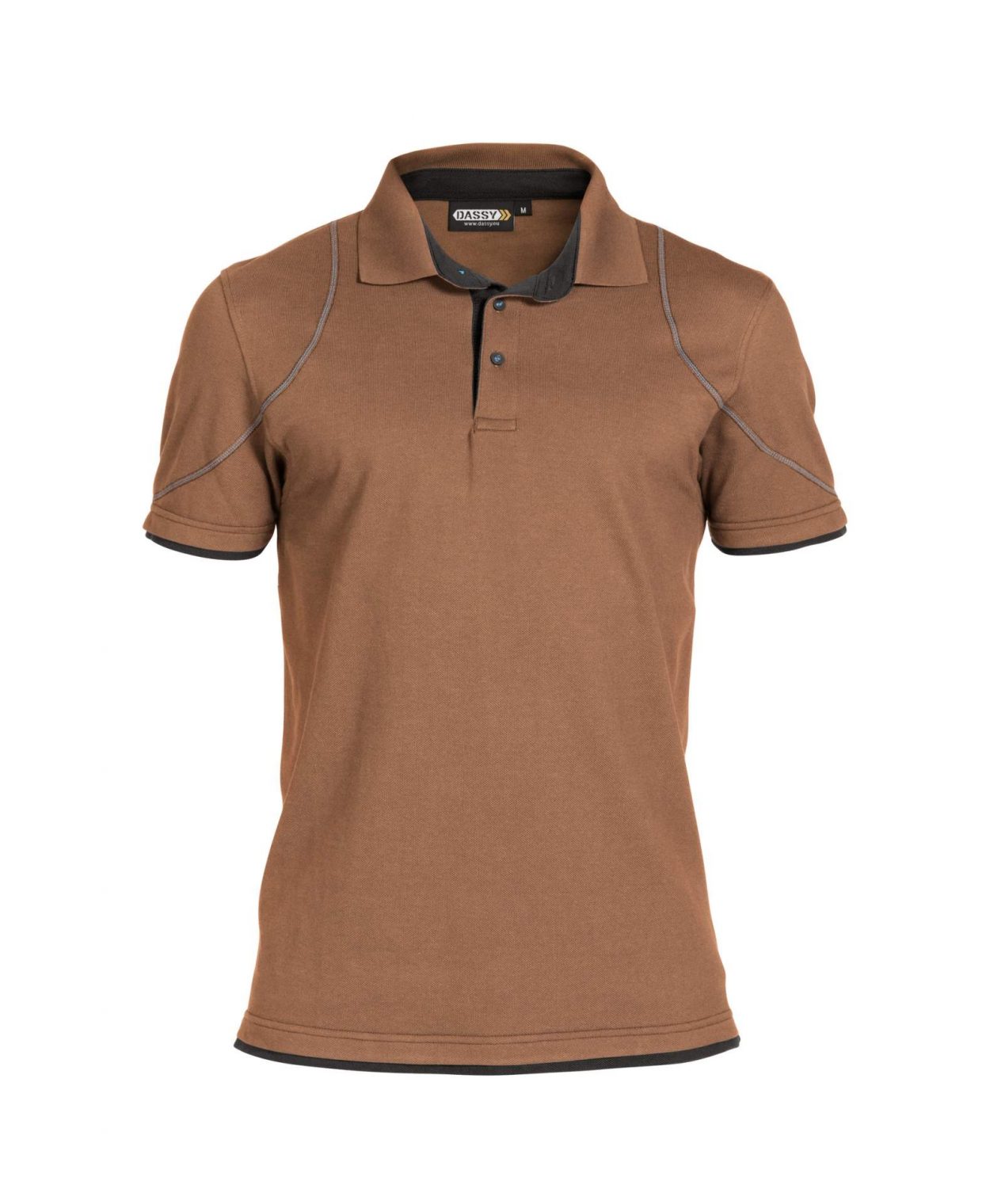 orbital polo shirt clay brown anthracite grey front