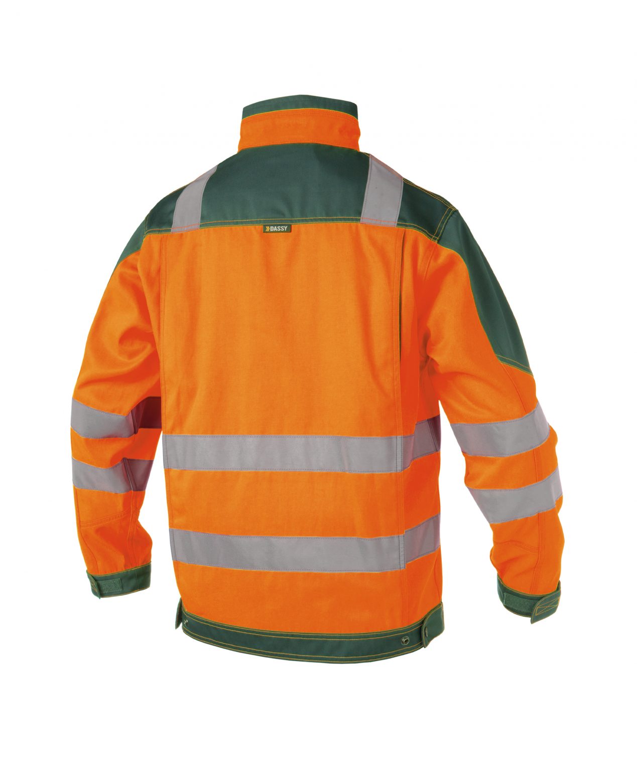 orlando high visibility work jacket fluo orange bottle green back