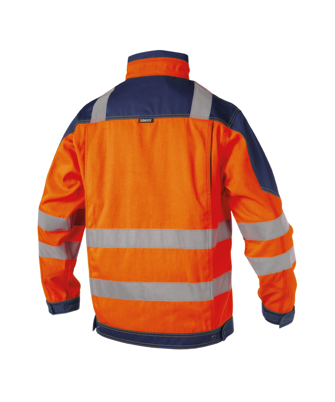 orlando high visibility work jacket fluo orange navy back