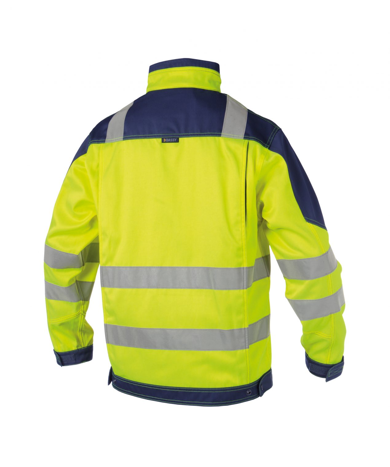 orlando high visibility work jacket fluo yellow navy back