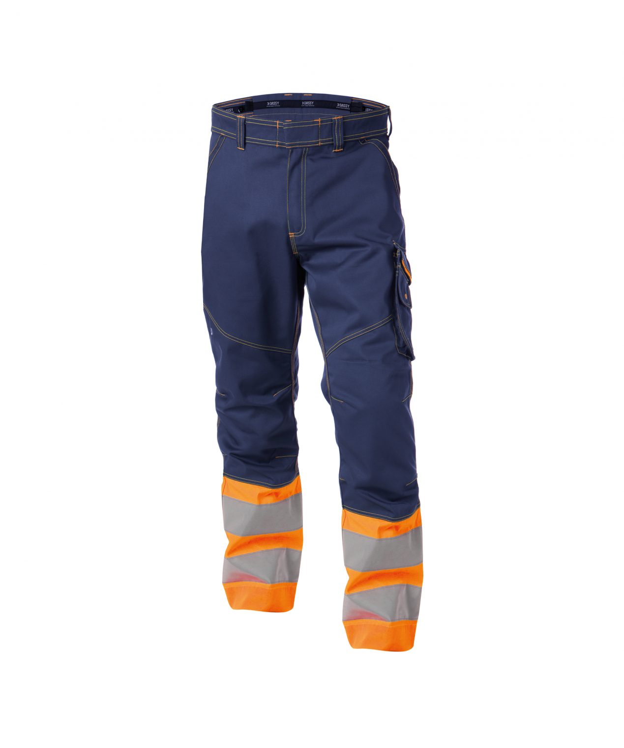 phoenix high visibility work trousers navy fluo orange front