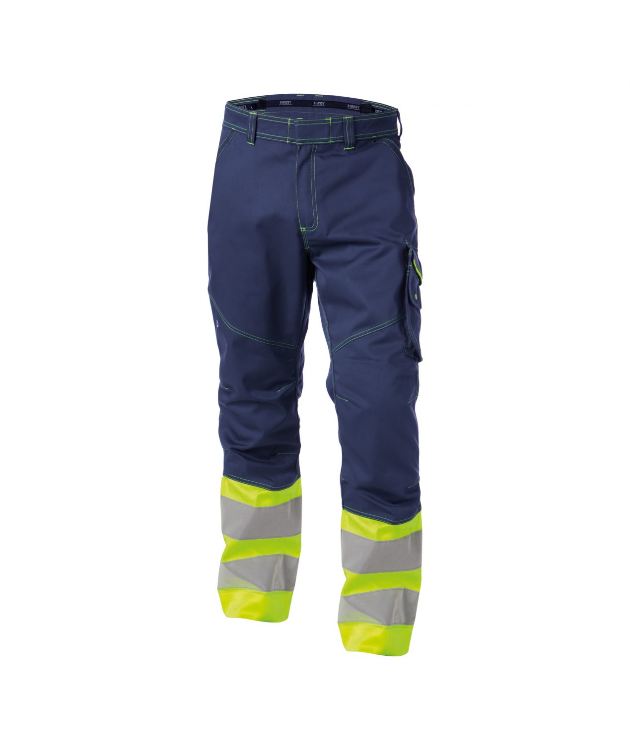 phoenix high visibility work trousers navy fluo yellow front