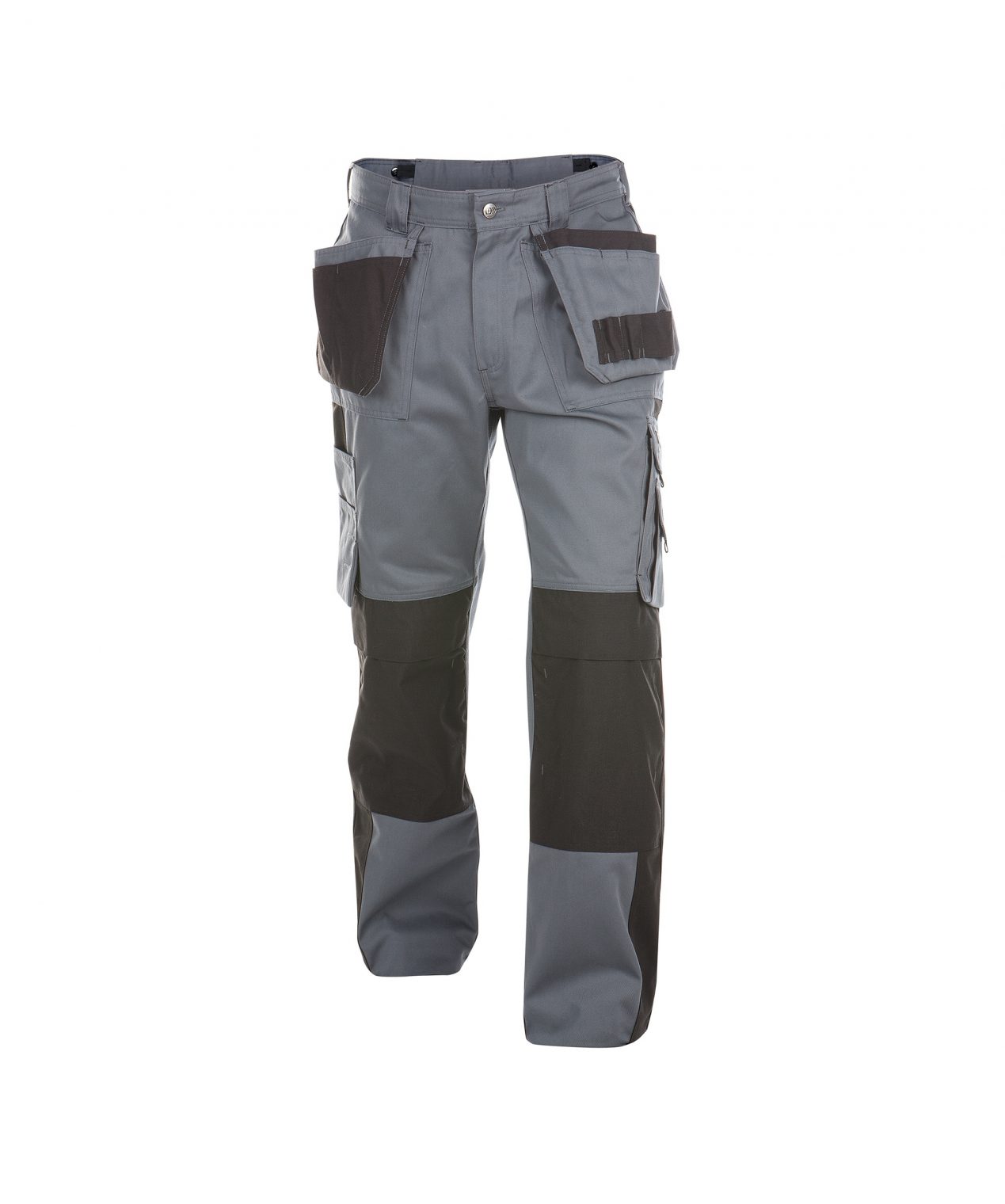 seattle two tone trousers with holster pockets and knee pockets cement grey black front