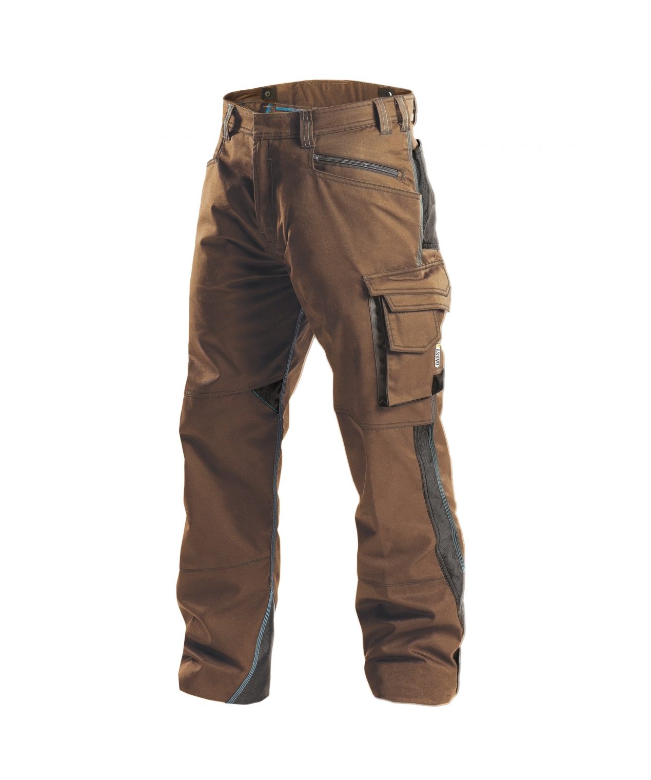 spectrum work trousers clay brown anthracite grey detail