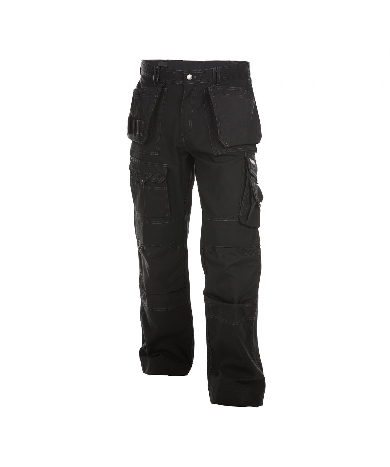 texas canvas trousers with holster pockets and knee pockets black front