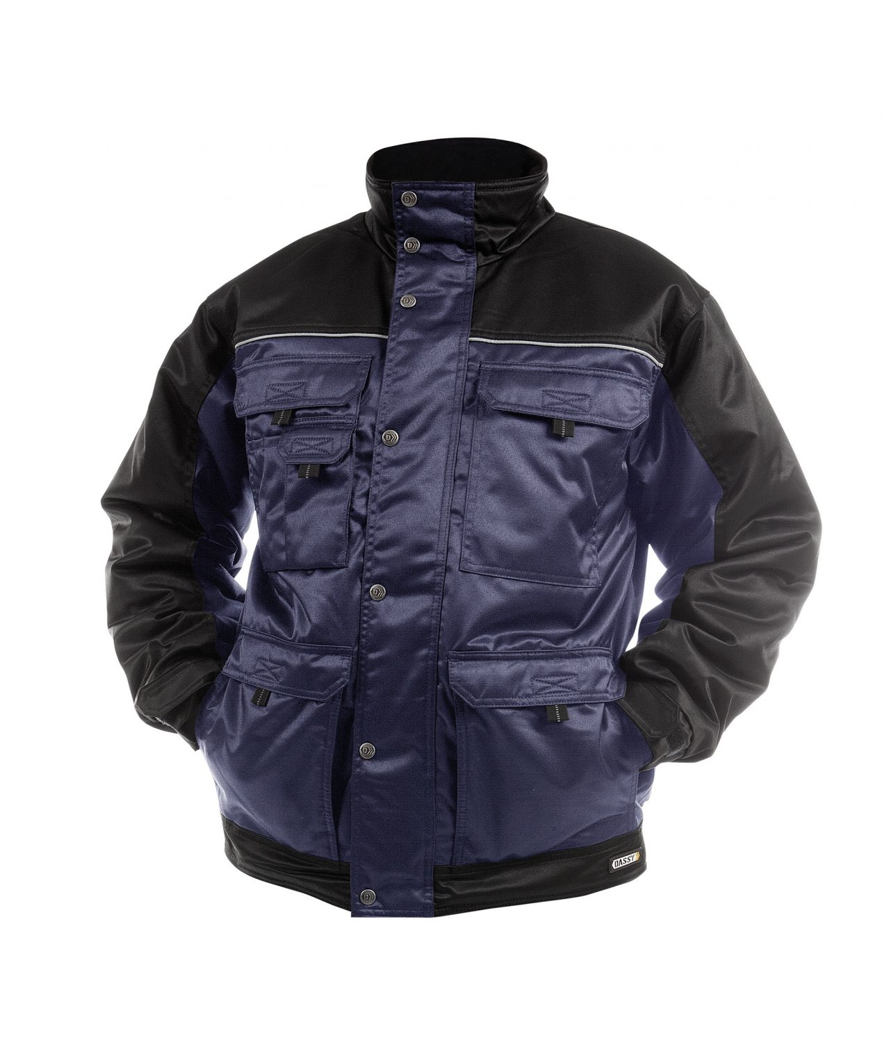 tignes two tone beaver winter jacket navy black front
