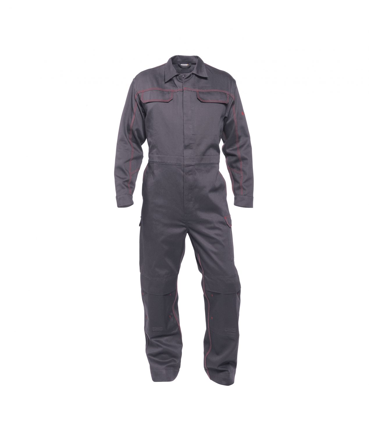 toronto flame retardant overall with knee pockets cement grey front