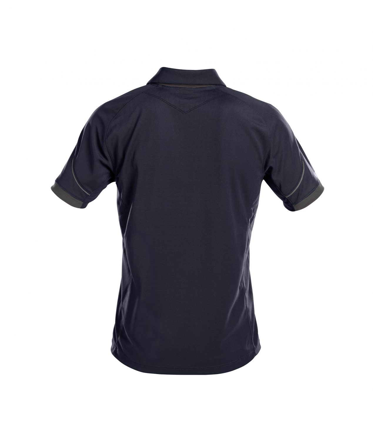 traxion polo shirt midnight blue anthracite grey back