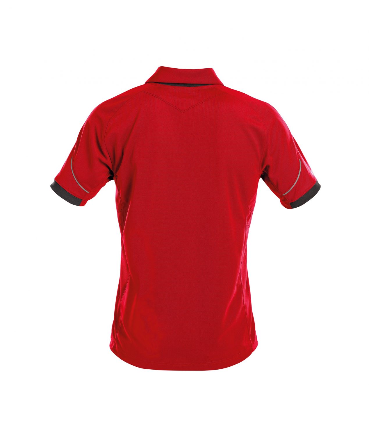 traxion polo shirt red black back