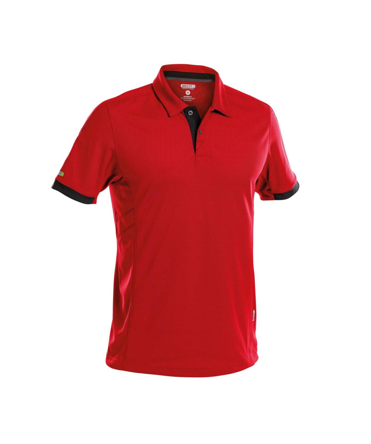 traxion polo shirt red black front