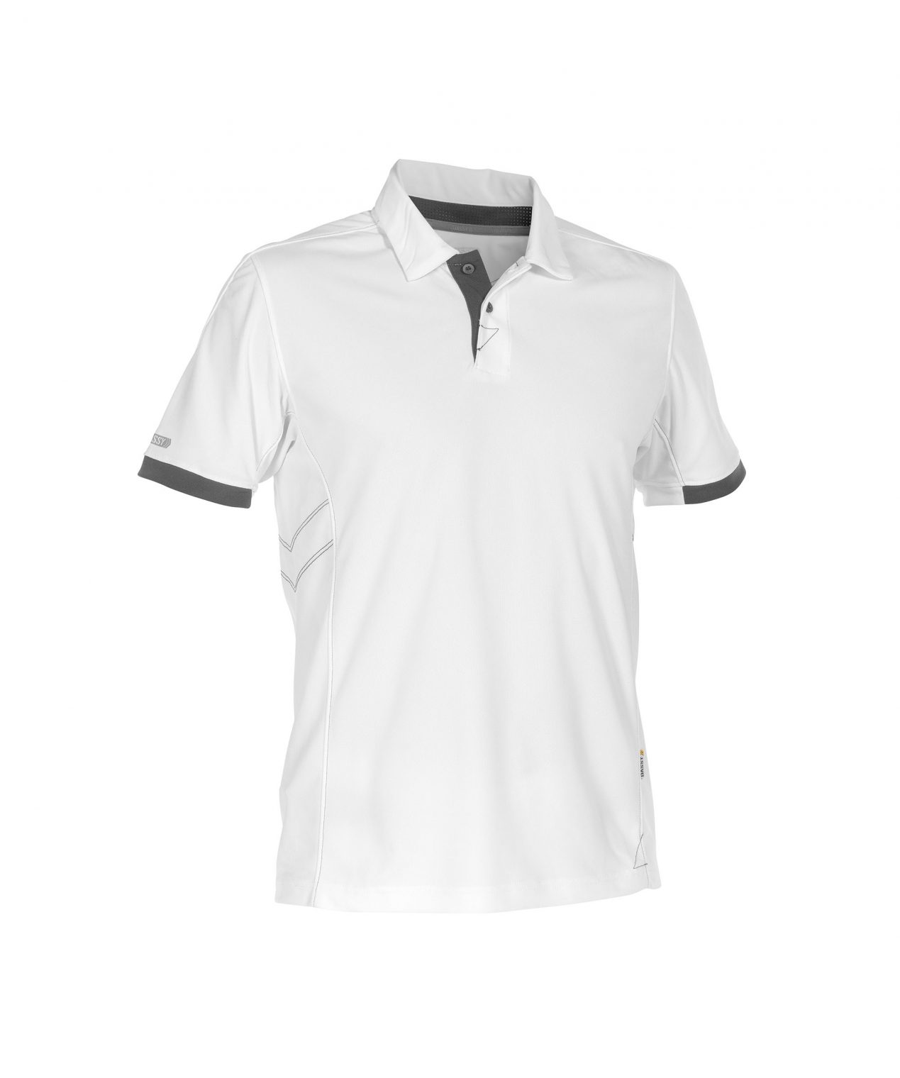 traxion polo shirt white anthracite grey front
