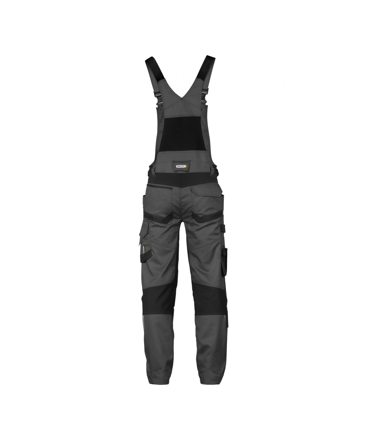tronix brace overall with stretch and knee pockets anthracite grey black back