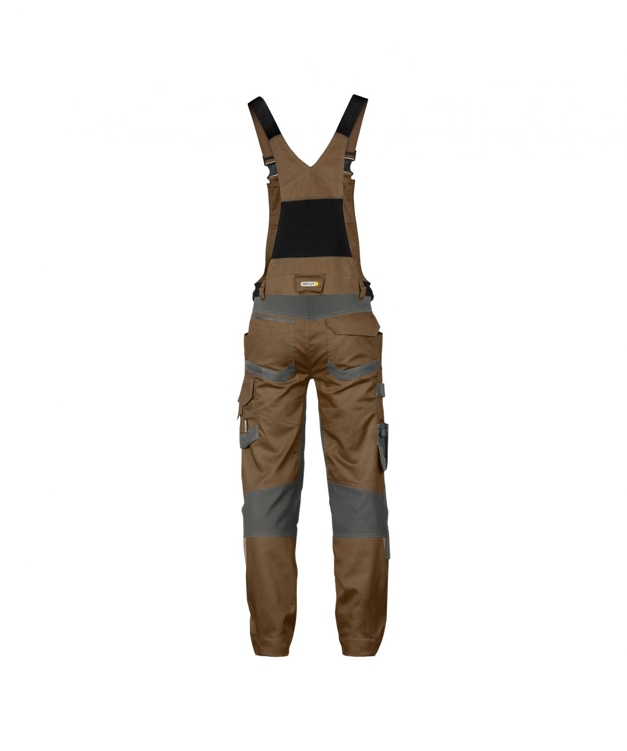 tronix brace overall with stretch and knee pockets clay brown anthracite grey back