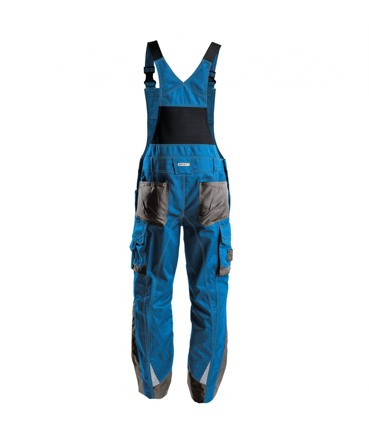 voltic brace overall with knee pockets azure blue anthracite grey back