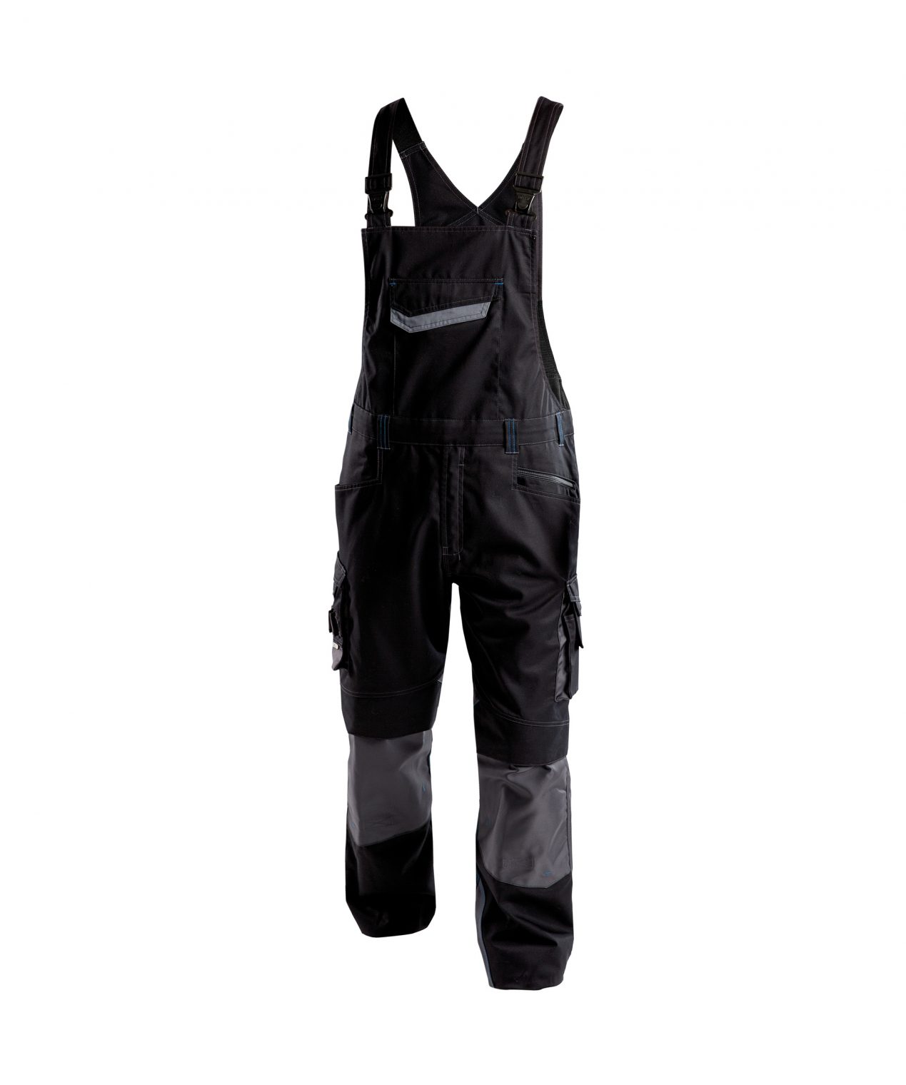 voltic brace overall with knee pockets black anthracite grey front